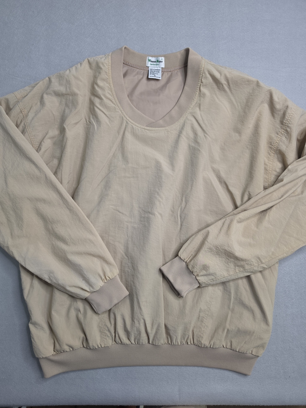 VINTAGE Winner Mate Jacket Mens XL Beige Golf‎ Collection Long Sleeve 90s